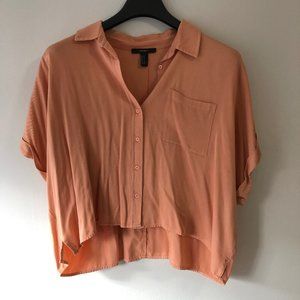 Peachy Orange Button Down